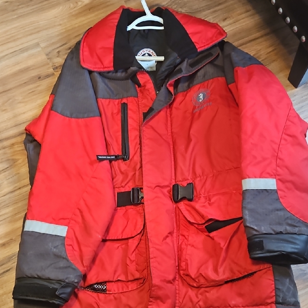 Red and Gray Winter Jacket